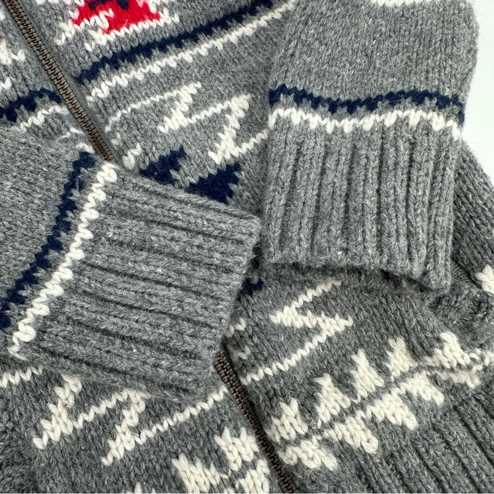 Baby Gap Cardigan Sweater Toddler Boys 2 Full Zip Wool Blend Southwest Gray Knit
